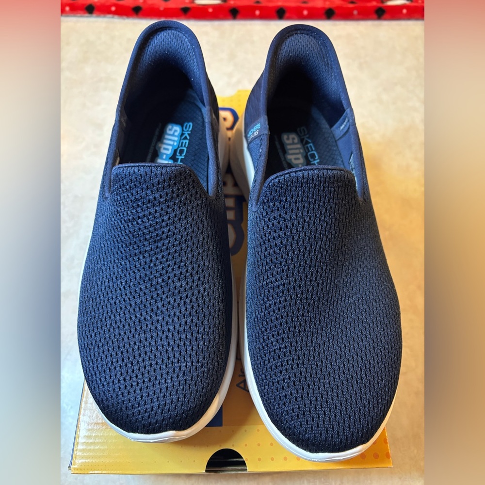 Skechers Hands Free Slip-ins Air-Cooled Memory Foam sneakers.